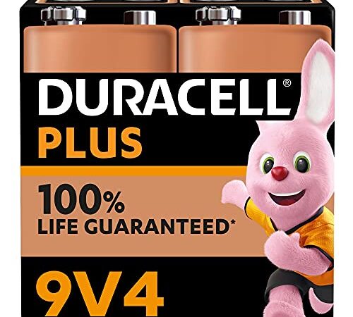 Duracell - NOUVEAU Piles alcalines 9V Plus, 6LR61, paquet de 4