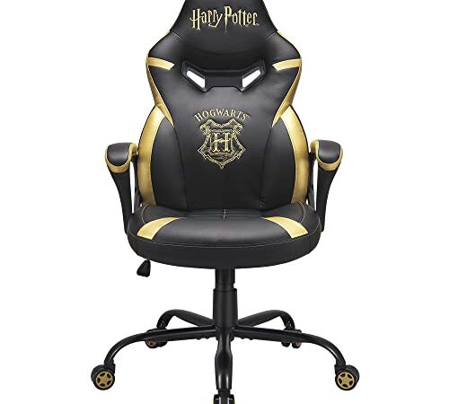 Harry Potter - Siège Gamer Junior / Chaise de Bureau / Fauteuil gaming sous licence officielle Hogwarts Noir et Or