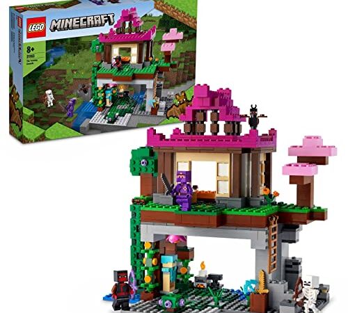 LEGO 21183 Minecraft Le Camp d’Entraînement, Set Maison Grotte, Jouet Enfant 8 Ans, avec Figurines Squelette, Ninja, Rogue