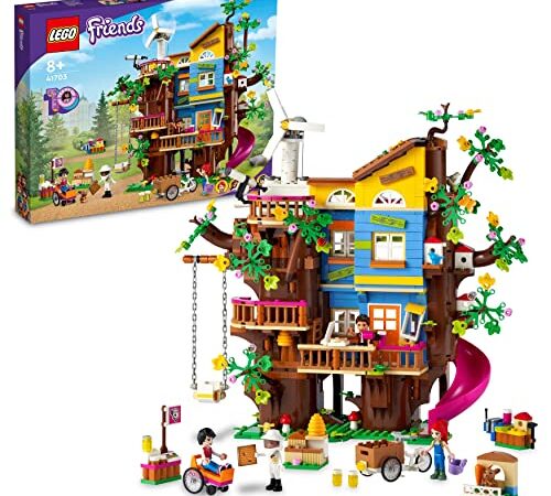 LEGO 41703 Friends La Cabane de l’Amitié dans l’Arbre, Jouet Maison, Set avec Mini-Poupées Mia, avec Toboggan et Balançoire, pour Filles et Garçons