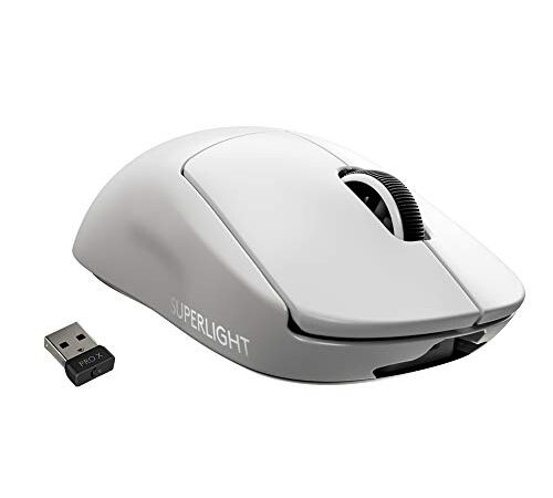 Logitech G PRO X SUPERLIGHT Souris Gaming sans Fil, Capteur Gaming HERO 25K, 25 600 PPP, Ultra-Léger avec 63g, 5 Boutons Programmables, Batterie Longue Durée, PC/Mac - Blanche