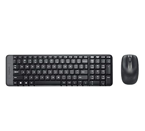 Logitech MK220 Combo Clavier Souris sans Fil pour Windows, 2,4 GHz avec Récepteur USB Unifying, Souris sans Fil, Batterie Longue Durée 24 Mois, PC/Portable, Clavier AZERTY Français - Noir