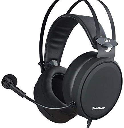 NUBWO Casque de Gaming PS4, N7 stéréo Xbox One Casque Filaire PC Gaming avec Microphone antibruit Casque Supra-auriculaire pour PC, Mac, Playstation 4, Xbox One, Android et iPhone Noir