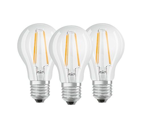 Osram - Lot de 3 Ampoules LED Filament Standard - Culot E27 - 6 W Equivalent 60 W - Blanc Chaud 2700K