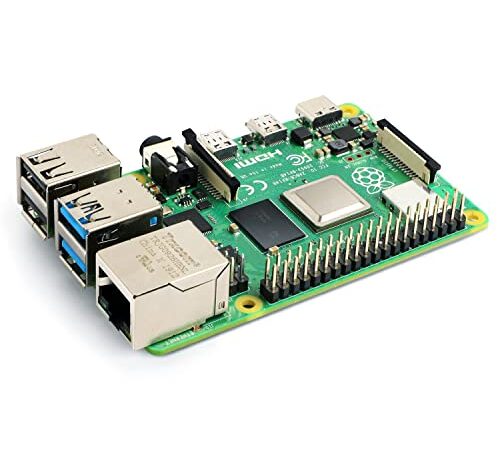 Raspberry Pi 4 modèle B 4 Go Carte Mère, RPi 4 4GB Single Board 64-bit 1.5 GHz SoC, supporte Dual Display 4K / 1000Mbps / Bluetooth 5.0, 2 USB 3. 0, 2 USB 2. 0 et 2 micro HDMI