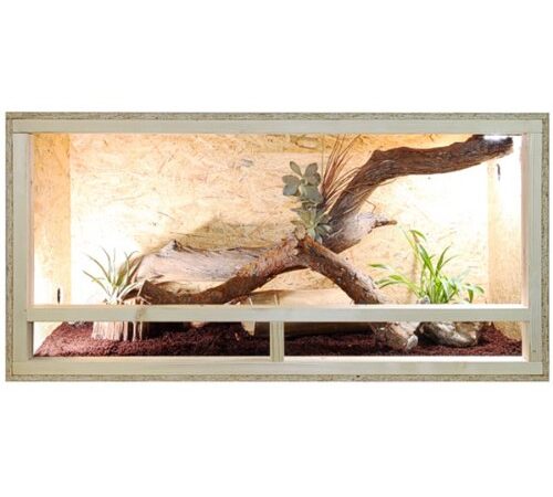 Repiterra Terrarium Reptiles & Batraciens En Bois OSB , Facile à Monter, Vivarium avec Aération Sur Les Côtés – 120x50x50cm