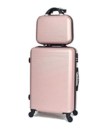 Valise Cabine/Moyen/Grande avec ou sans Vanity, Marque Française (Rose Gold - 5859, Moyen & Vanity)