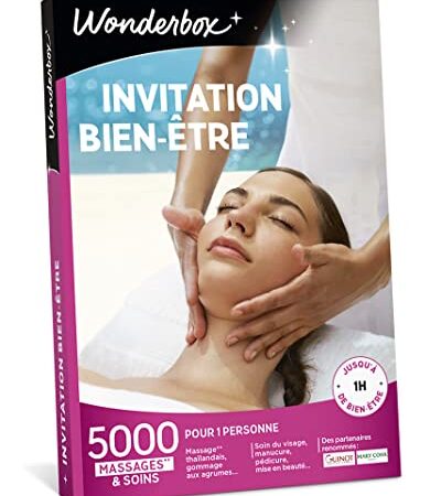 Wonderbox - Coffret cadeau - INVITATION AU BIEN ETRE – 5000 soins du visage, gommage aux agrumes, beautés des mains, accès au spa pour 1 personne