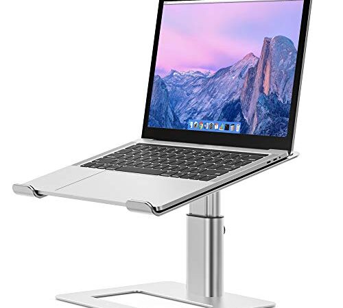 Besign LSX3 Support Ordinateur Portable, Support Ergonomique pour Laptop, Support Aluminium pour Ordinateur Portable Compatible avec Air, Pro, Dell, HP, Lenovo de 10 à 14 Pouces (Argent)