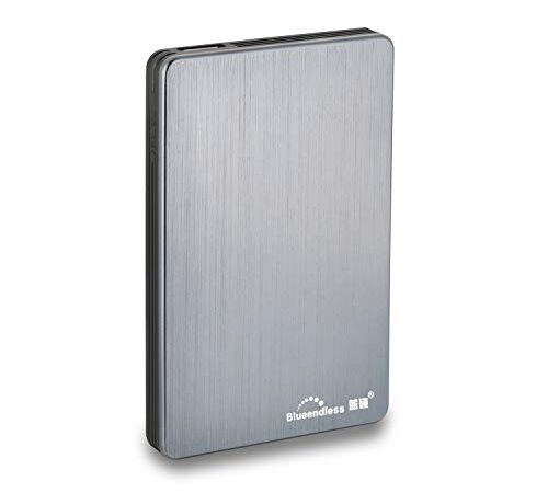 Blueendless Disque dur externe portable avec USB 3.0 pour ordinateur de bureau et portable 6,3 cm 500 Go gris