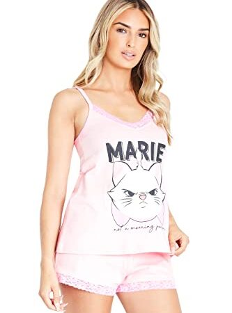 Disney Pyjama Femmes - Pyjama Short Femme - Ensemble Taille XS à XL - Marie Les Aristochats (L, Abricot)