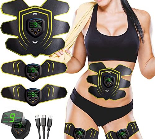 EGEYI Appareils Abdominaux Electrostimulateur Musculaire Ceinture de Musculation Abdominale Appareil Electrostimulation Musculaire Entraînement et Massage pour Cuisse Ventre Bras Jambe