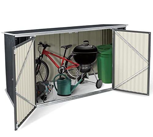 IDMarket - Abri de Jardin en métal verrouillable Multi-Rangement pour Stockage vélos, Outils, poubelles