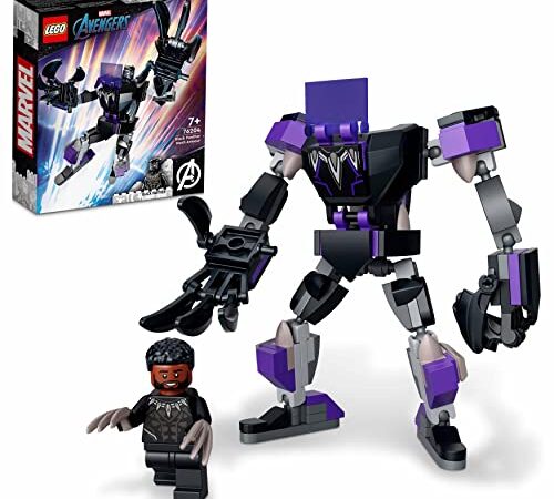 LEGO 76204 Marvel L’Armure Robot de Black Panther, Set Figurine, Avengers Jouet de Construction pour Enfants +7 Ans à Collectionner