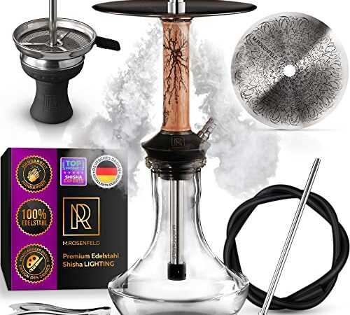 M. ROSENFELD Kit de chicha Premium - LIGHTING Set de shisha en bois