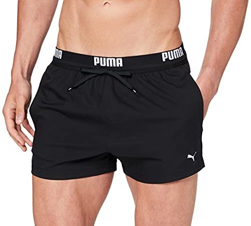 PUMA Homme Puma Logo Herren Kurze Badehose Maillot, Noir, XL EU