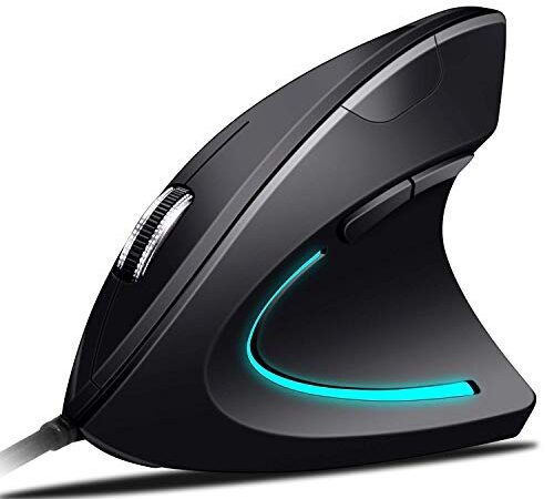 Souris Filaire USB Souris Ergonomique Souris Verticale Ordinateur,Lumières LED Colorées Souris Optique 1.46M 4DPI 5Boutons