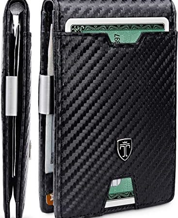 TRAVANDO ® Portefeuille Homme avec Pince à Billets „Amsterdam“ Etui RFID Blocage Contre Piratage Bancaire - Mince Porte-Monnaie avec Clip en Métal - Porte-Carte de Crédit Sécurisé - Porte-Cartes