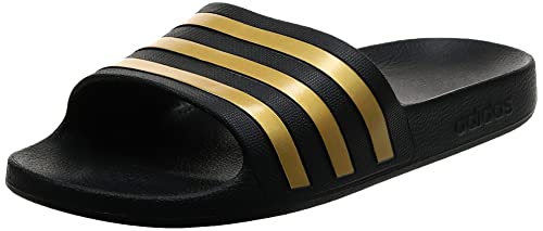 adidas Adilette Aqua, Slide Sandal Mixte, Gold Metallic/Core Black, Numeric_39 EU