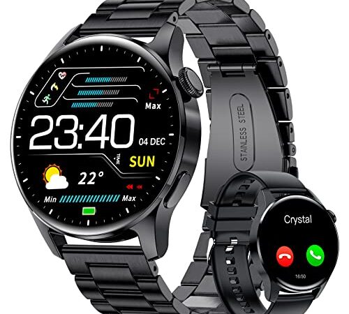 LIGE Montre Connectée Homme 2022 avec Appels Bluetooth et SMS,1,32'' HD Smartwatch avec Fréquence Cardiaque/Sommeil/Podomètre/Etanche IP67,Montre Intelligente Hommes pour iOS Android