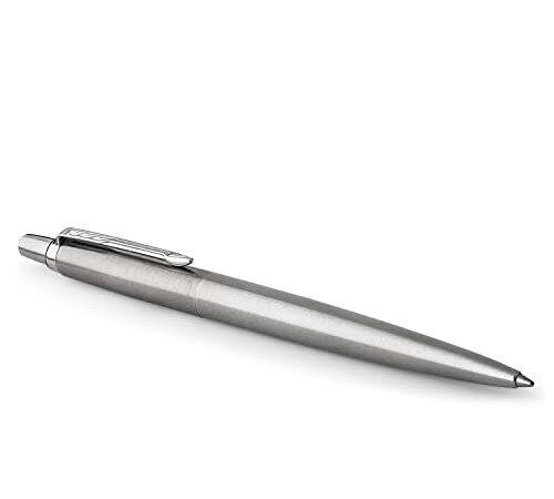 Parker Jotter stylo bille,acier inoxydable avec attributs chromés, pointe moyenne, encre bleue, coffret cadeau