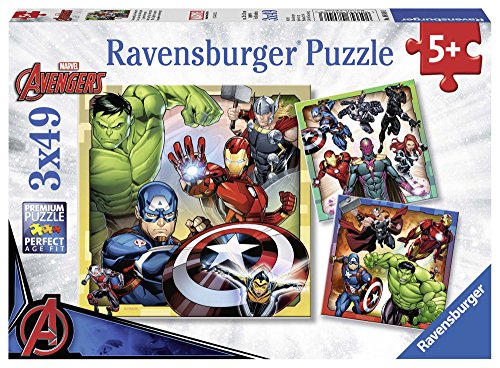Ravensburger - Puzzle Enfant - Puzzles 3x49 p - Les puissants Avengers - Marvel - Dès 5 ans - 08040