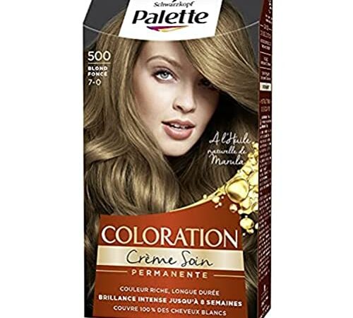 Schwarzkopf - Palette - Coloration Permanente Cheveux - Crème Soin - Couvre 100% des Cheveux Blancs - Tenue 8 semaines - Blond Foncé 500