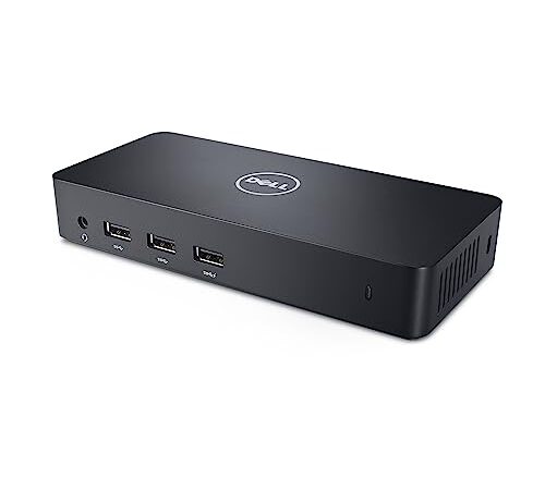 Dell D3100 Docking Station, USB 3.0 Ultra HD Triple Video (DisplayPort, 2x HDMI, 6x USB, RJ45) Noir