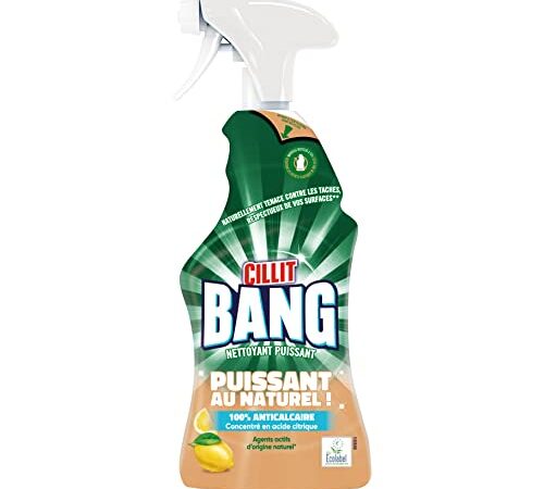Cillit Bang Spray Ecolabel Anticalcaire Nettoyant Puissant au Naturel Acide Citrique 750 ml