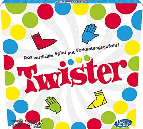 Hasbro fête pour Les familles et Les Enfants, Twister à partir de 6 Ans, Jeu Classique pour l'intérieur et l'extérieur, Taille Unique, 98831398, Multicolore