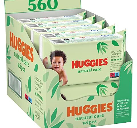 Huggies, Lingettes bébé, Pour tout le corps, À l'aloe vera, Natural Care 10x56 lingettes
