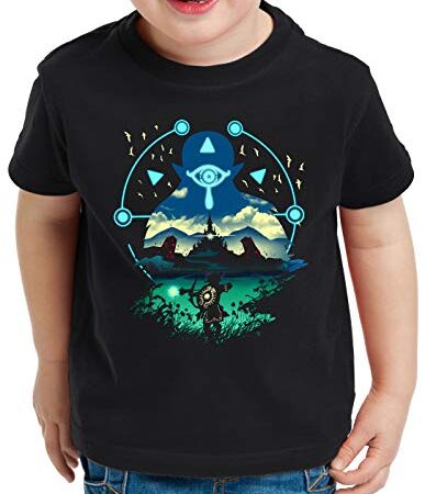 A.N.T. Sheikah Hunter T-Shirt pour Enfants Wild Switch The Breath of Snes Zelda Ocarina Link, Taille:152