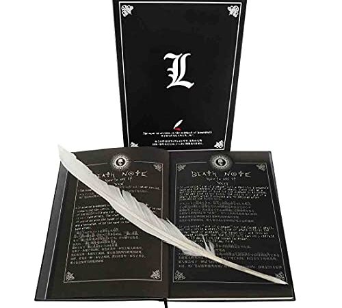 CoolChange Cahier de la Mort de Light Yagami pour Fans de Death Note | avec Stylo en Forme de Plume