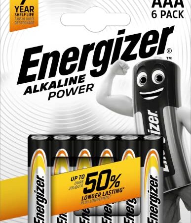 Energizer Piles LR03/AAA Alkaline power, Les 6 piles