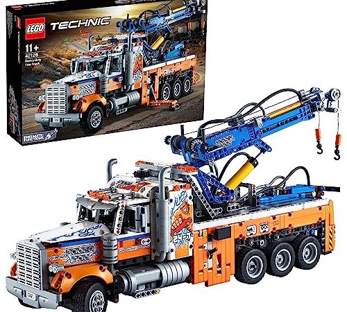 LEGO 42128 Technic Le Camion de Remorquage Lourd, Engin de Chantier, Jouet de Construction, Maquette avec Grue, pour Enfants de 11 Ans et Plus, Cadeau