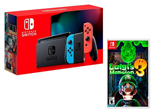 Nintendo Switch Rouge/Bleu Néon 32Go [nouveau modèle] + Luigi's Mansion 3