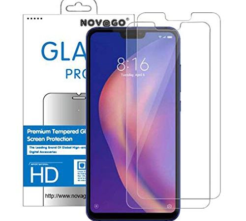 NOVAGO Compatible avec Xiaomi Mi 8 Lite Pack de 2 Films Protection Écran en Verre trempé Résistants