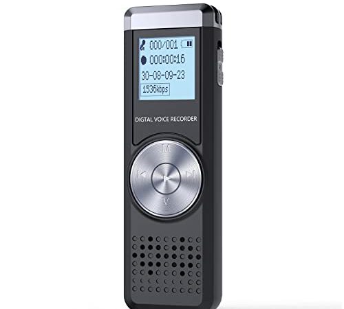 32Go Dictaphone Enregistreur Numérique, KINPEE Enregistreurs Vocal Enregistreurs Audio Portable Enregistreur Rechargeable Enregistreur Dictaphone Mp3 Enregistreur Voix pour Conférence/Réunion/Cours