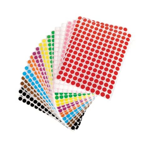 3300 pcs Gomettes Autocollantes – 20 Feuilles, 10mm – Gommettes Rondes 10 Couleurs – Réutilisables et Imperméables - Gomette Pastille pour Fournitures de Bureau, Calendriers et École