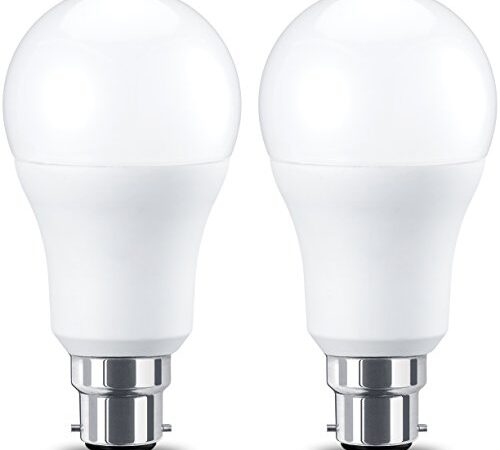 Amazon Basics Ampoule LED à baïonnette B22 A67, 14W (équivalent ampoule incandescente de 100W), blanc chaud, dimmable - Lot de 2