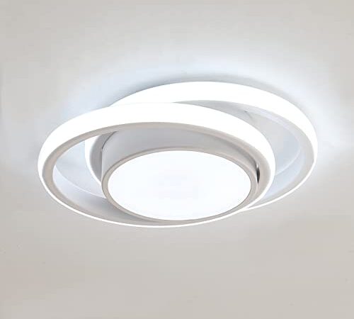 Comely Plafonnier LED, Rond Lampe de plafond 32W 2350lm, Moderne Luminaire Plafonnier pour Couloir Coucher Salle de Bains Cuisine Salon, Blanc Froid 6500K, Longueur 28cm