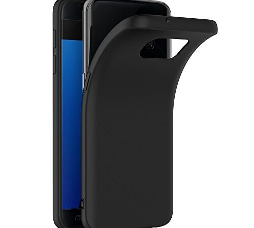 COPHONE® Coque Noir Samsung Galaxy S7, Housse Etui Noir en Gel TPU Silicone Souple Ultra Mince avec Anti Choc pour Samsung Galaxy S7