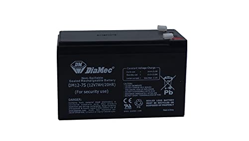 Diamec Batterie Plomb AGM 12 V 7 Ah F1 pour la sécurité