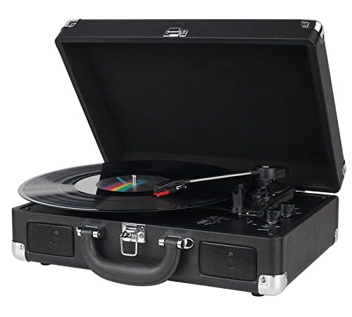 DIGITNOW! Platine Vinyle Retro Convertisseur Port USB 33/45/78 RPM avec Haut-parleurs intégrés, Tourne-Disque Vinyle à MP3 Codage Fonction