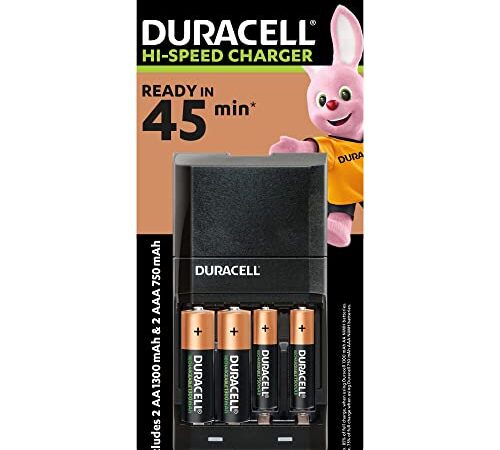 Duracell Chargeur Piles Rechargeables Rapide 45 minutes