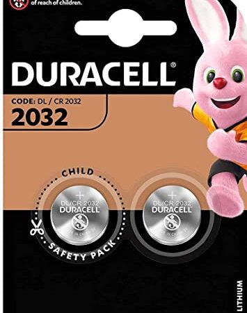 Duracell - Lot de 2 piles bouton (lithium, 2032 CR2032 DL2032)