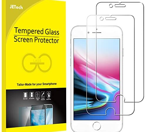 JETech Film de Protection d'écran Compatible iPhone 8, iPhone 7, iPhone 6s et iPhone 6 en Verre Trempé, Lot de 2