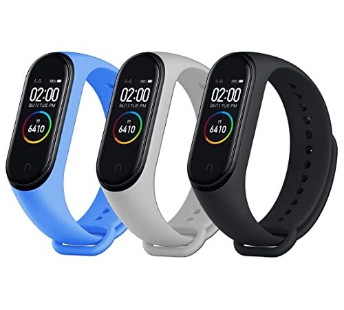 Leelbox Bracelet pour Xiaomi Mi Band 4/ Xiaomi Mi Band 3,【3 unités】 Bracelet Silicone Souple Respirant Coloré pour Xiaomi Mi Band 3/ Mi Band 4,Brassard de Remplacement Extensible/Imperméable-Couleurs