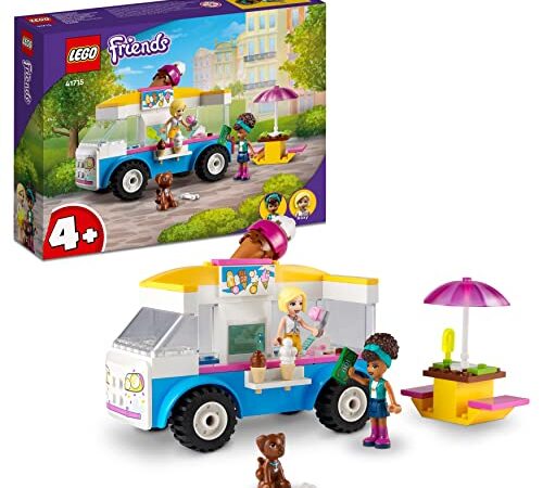 Lego 41715 Friends Le Camion de Glaces, Jouet à Construire avec Figurines Chien, Véhicule et Mini-Poupées Dash et Andrea, pour Enfants 4 Ans et Plus