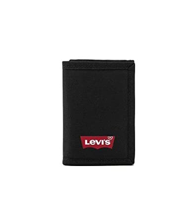 Levi's Batwing Trifold Polyester Wallet, Accessoire de Voyage -Portefeuille à Triple pli Homme, Regular Black, Un